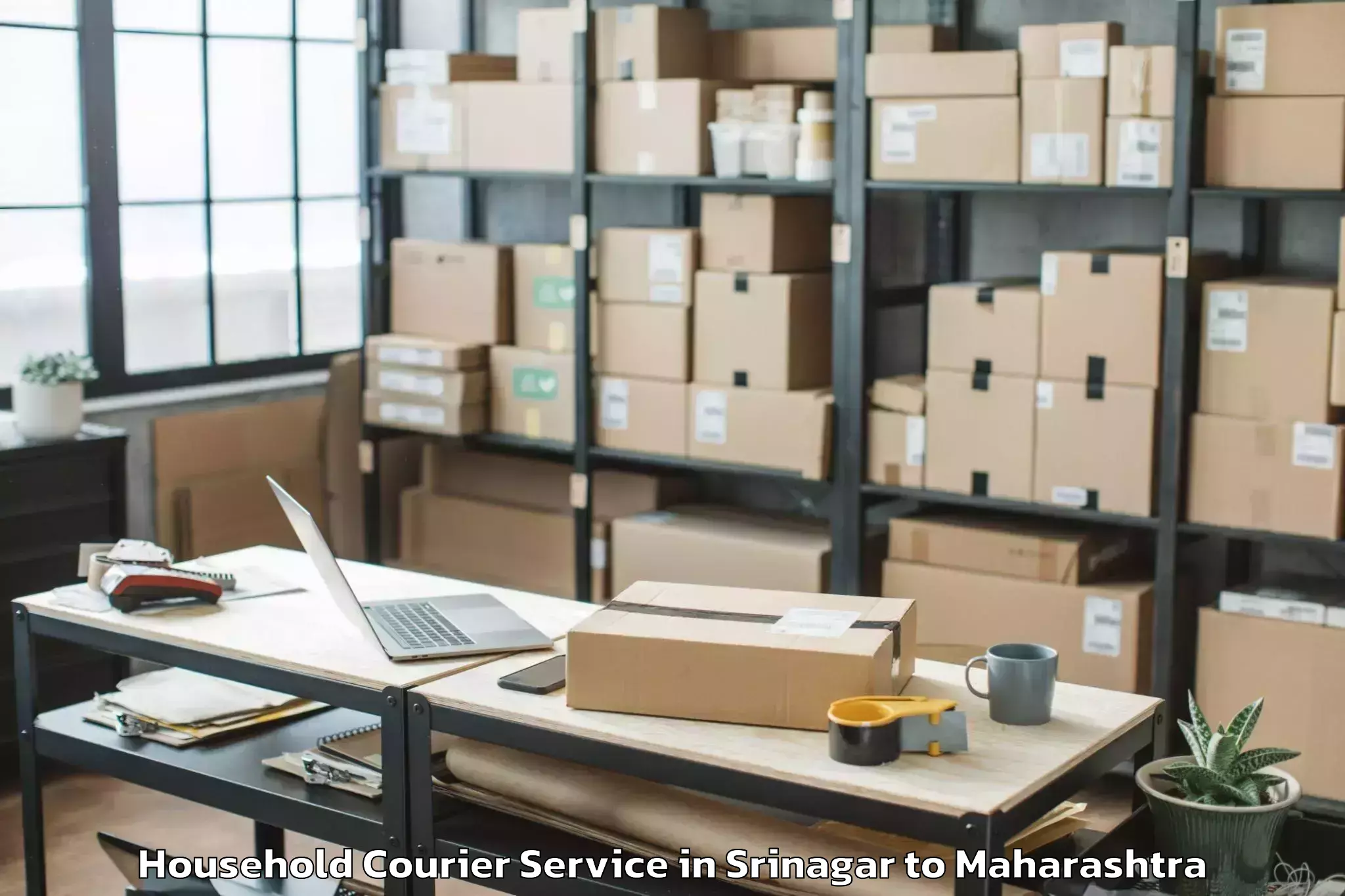 Book Srinagar to Korpana Household Courier